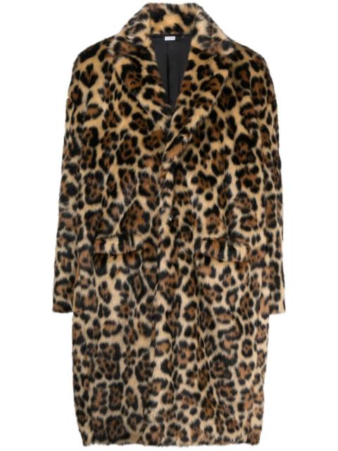 leopard-print button-up coat