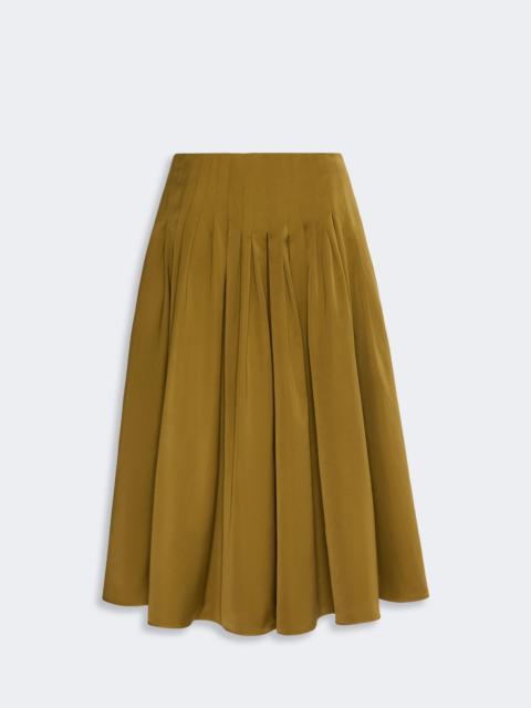 'S Max Mara VALLE Cotton-blend satin flared skirt - MUSTARD