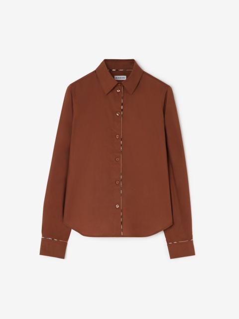 Burberry Relaxed Fit Check Piping Cotton Shirt