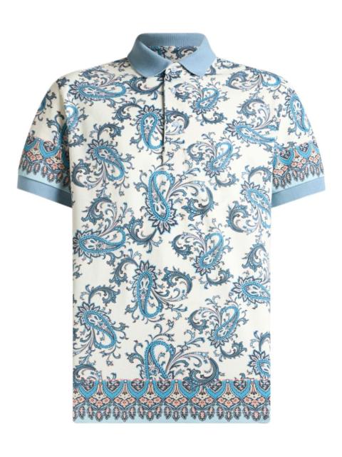 Etro placed-print cotton polo shirt