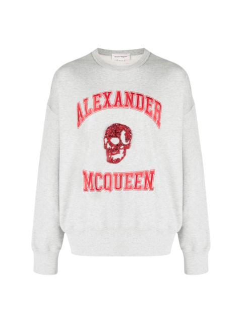 Alexander McQueen logo-embroidered cotton hoodie