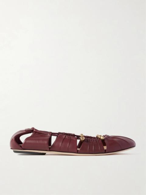 Chloé Luna Cutout Leather Ballet Flats