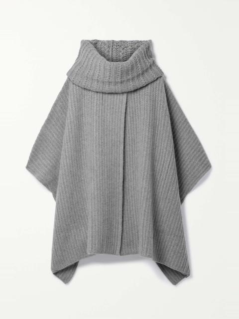 Waipara ribbed-knit turtleneck cashmere cape