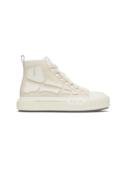 AMIRI Beige & White Skel Court Hi Sneakers
