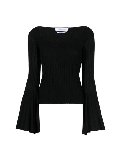 Blumarine fluted-sleeve knitted top