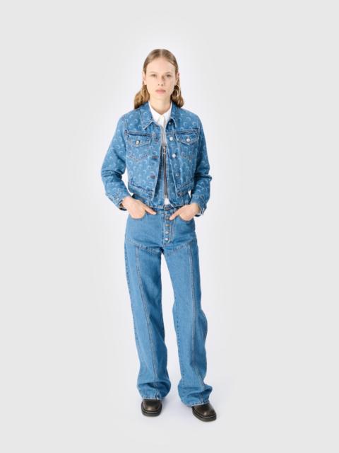Marine Serre Moon Laser Denim Cropped Jacket