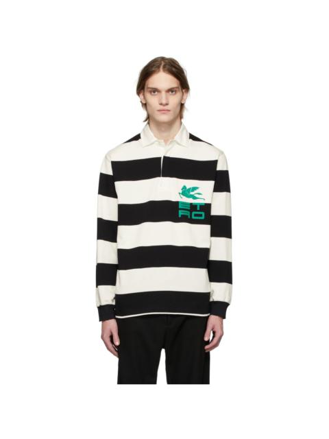 Etro Black & White Stripe Polo