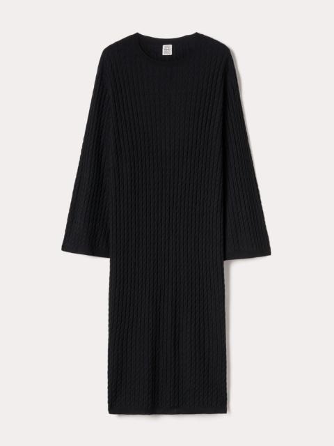 Cable knit dress black