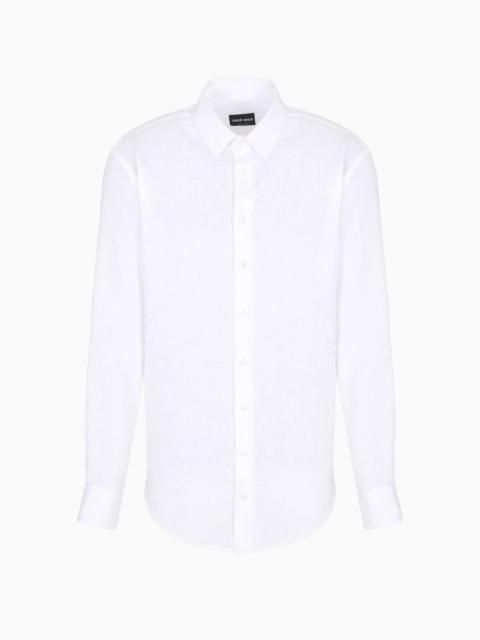 GIORGIO ARMANI Regular-fit shirt in linen