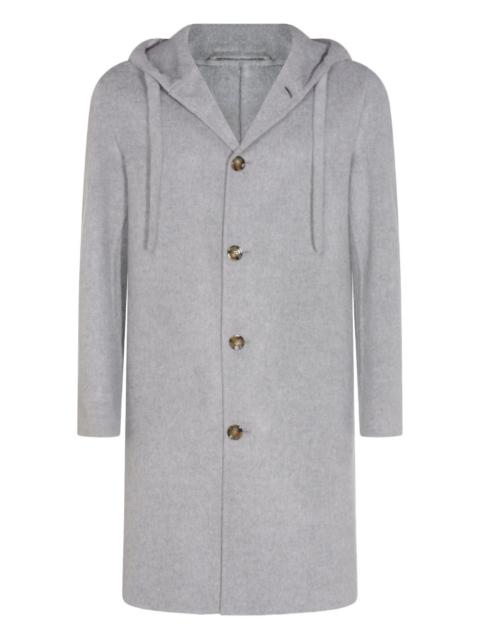 LARDINI hooded button-up coat