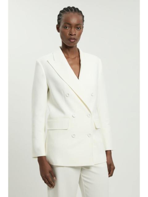 KAREN MILLEN Petite Tailored Double Breasted Ruched Sleeve Blazer