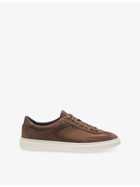 BOSS Branded Suede and Leather Trainers