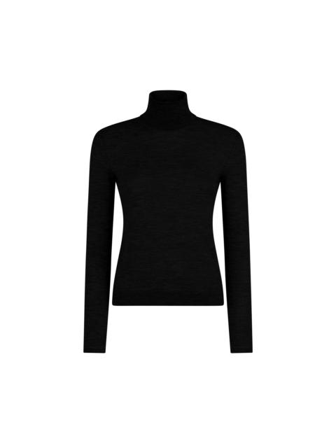 FINE CASHMERE SILK KNIT TURTLENECK TOP