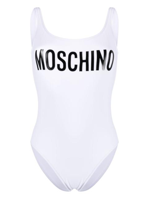 Moschino logo-print open-back swimsuit