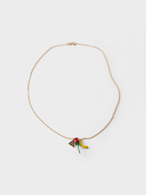 Prada Enameled metal necklace