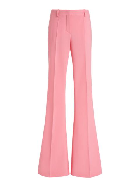 VERSACE Wool Flared-Leg Trousers pink