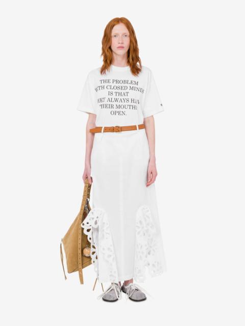 Moschino EMBROIDERED COTTON POPLIN SKIRT