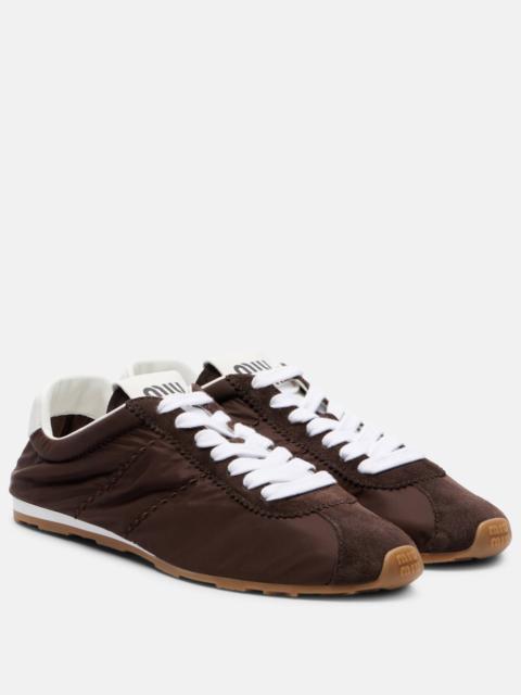 Miu Miu Plume suede-trimmed sneakers