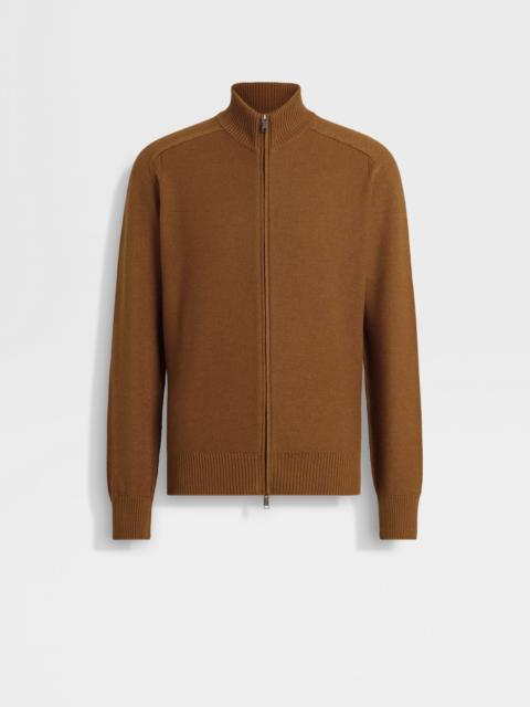 ZEGNA DARK FOLIAGE CASHSETA FULL ZIP CARDIGAN