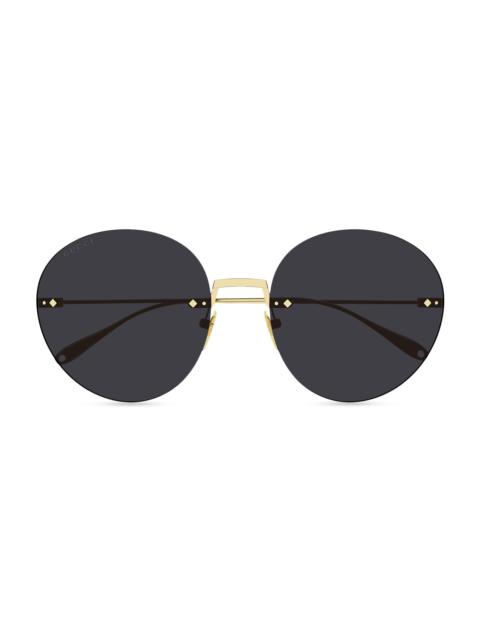 GUCCI GUCCI Floral-pendant Round-frame Sunglasses