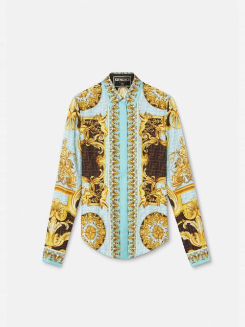 Fendace Gold Baroque Silk Shirt
