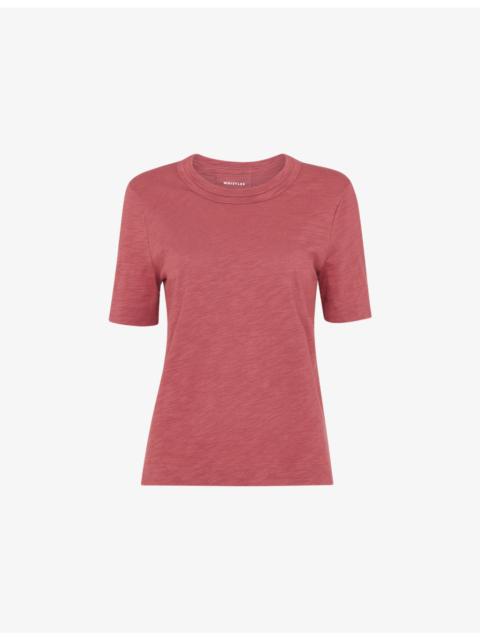 WHISTLES Rosa Double-Trim Regular-Fit Cotton T-Shirt
