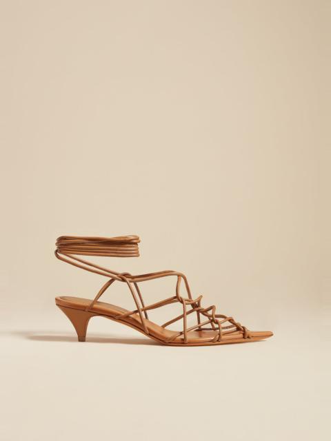 KHAITE The Arden Low Heel in Camel Leather