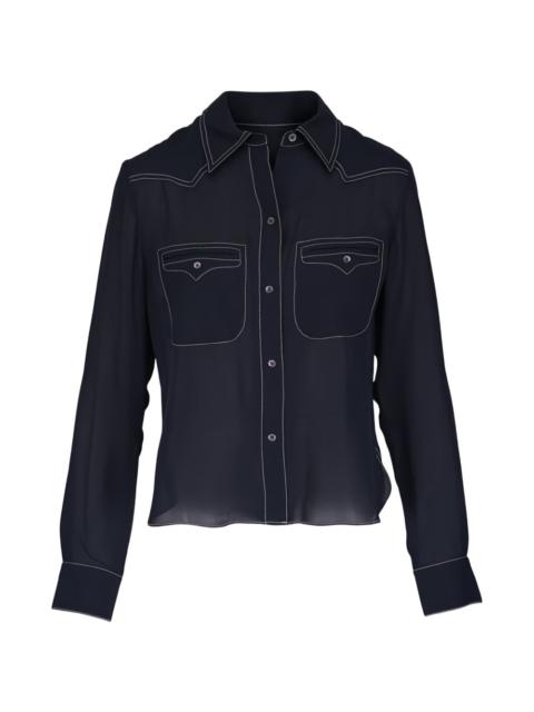TWP Carter contrast-stitch long-sleeve shirt