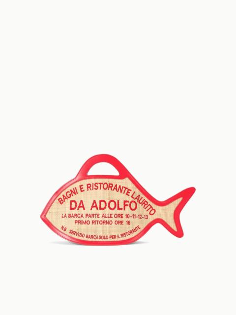 STAUD STAUD Cleo Fish Bag X Da Adolfo Natural Raffia Design