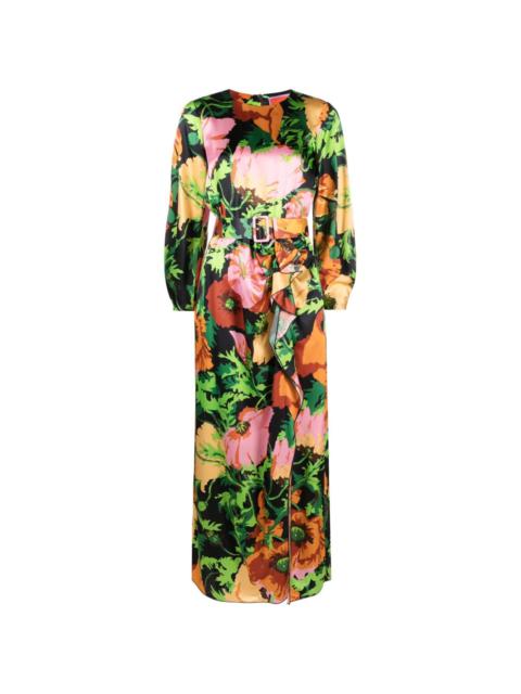 floral-print belted dress