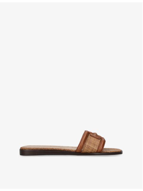 Sam Edelman Irina Branded-Strap Leather and Woven Sandals