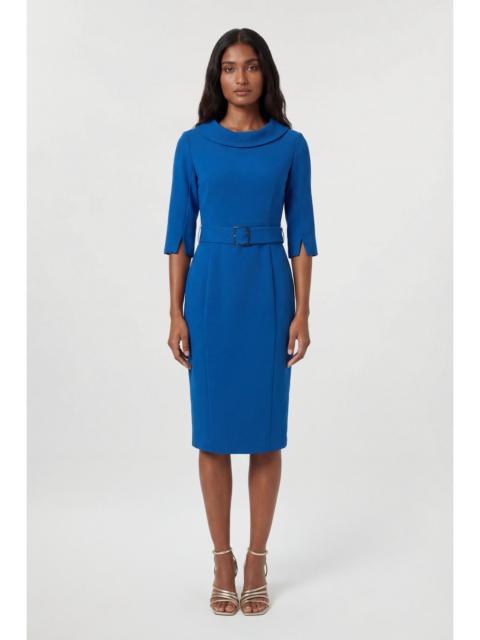 KAREN MILLEN Tailored Roll Neck Pencil Midi Dress