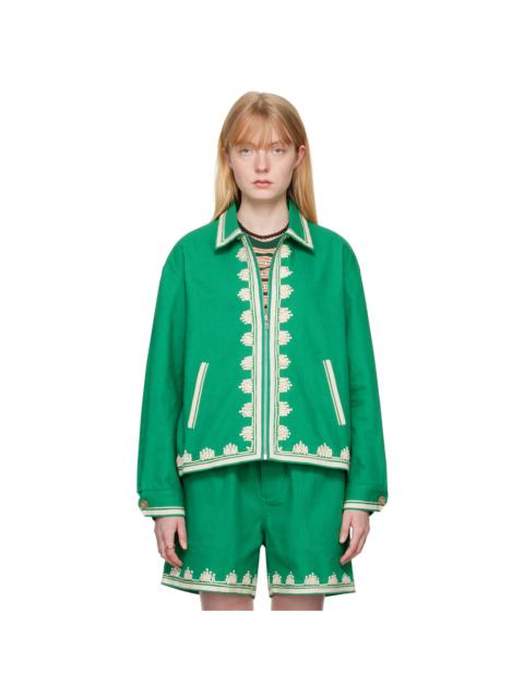 BODE Green Ripple Appliqué Jacket