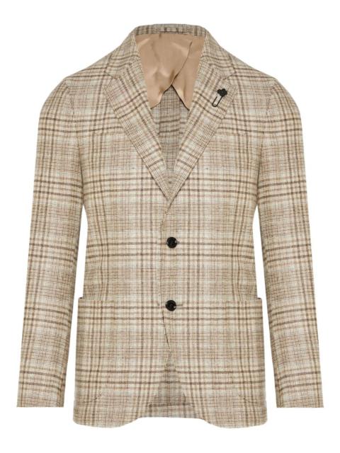 LARDINI checked two-button blazer