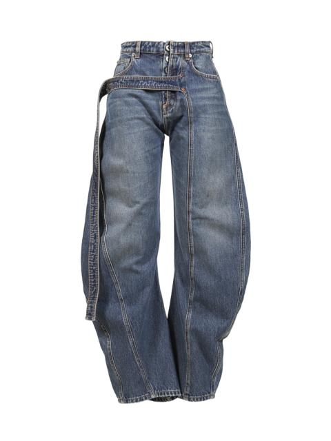 Jean Paul Gaultier LOW WAISTED JEAN WITH STRAP DETAIL ON THE FRONT / VINTAGEBLU