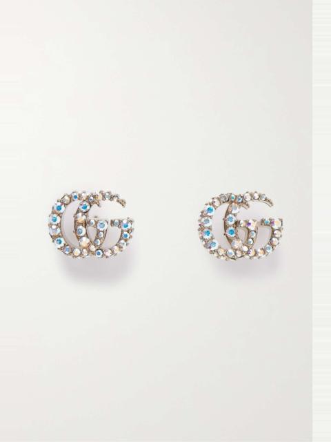 GUCCI GG Marmont gold-tone crystal earrings