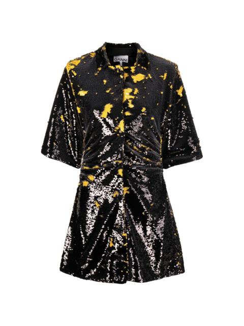 paint-splatter minidress