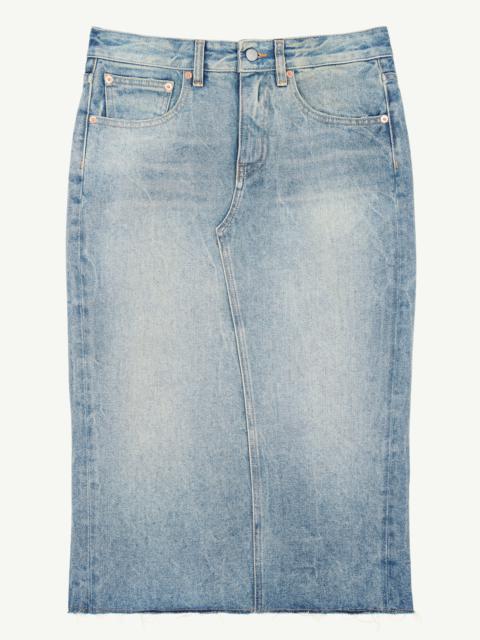 Mid-length denim skirt