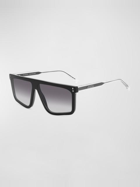 Isabel Marant Flat-Top Acetate Rectangle Sunglasses