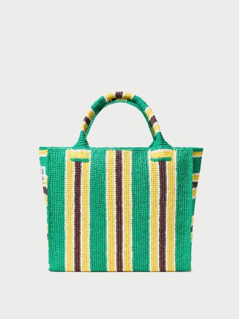 LOEFFLER RANDALL Sol Green/Yellow Crochet Beach Tote