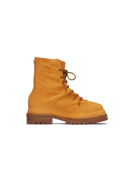 424 Orange Lace-Up Boots