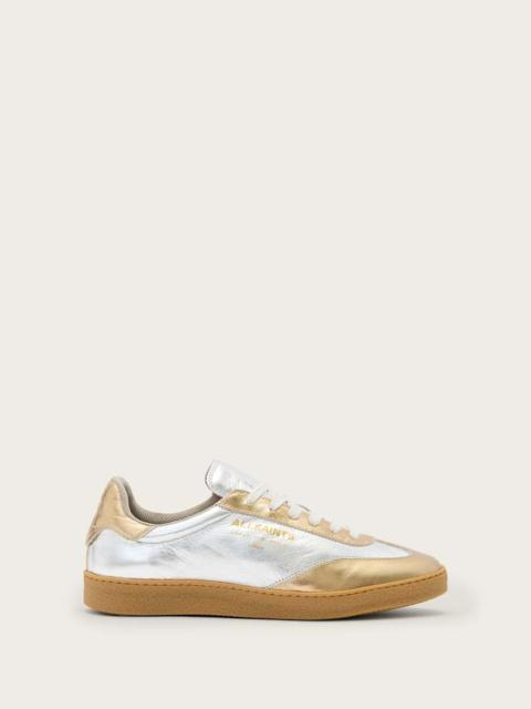 ALLSAINTS THELMA METALLIC LEATHER LOW TOP SNEAKERS