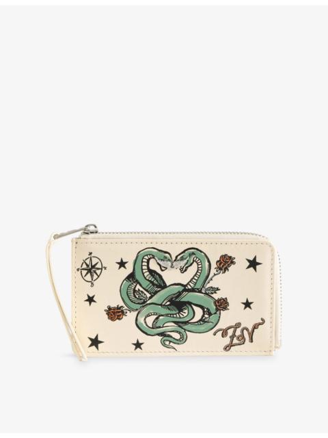Zadig & Voltaire Rock Tattoo Leather Cardholder