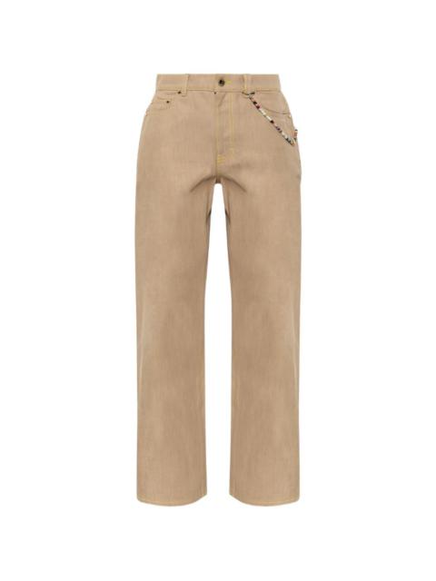 CASABLANCA beaded-chain straight-leg jeans