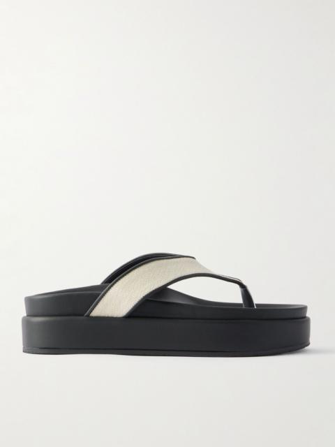 ANCIENT GREEK SANDALS Charys2Flatform rubber-trimmed canvas platform sandals Black