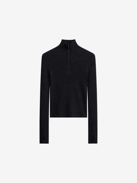 The Frankie Shop Sade Knit Zip Sweater - Black