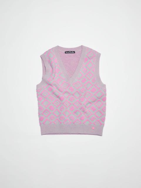 Acne Studios Face tiles vest - Bubble pink/spring green