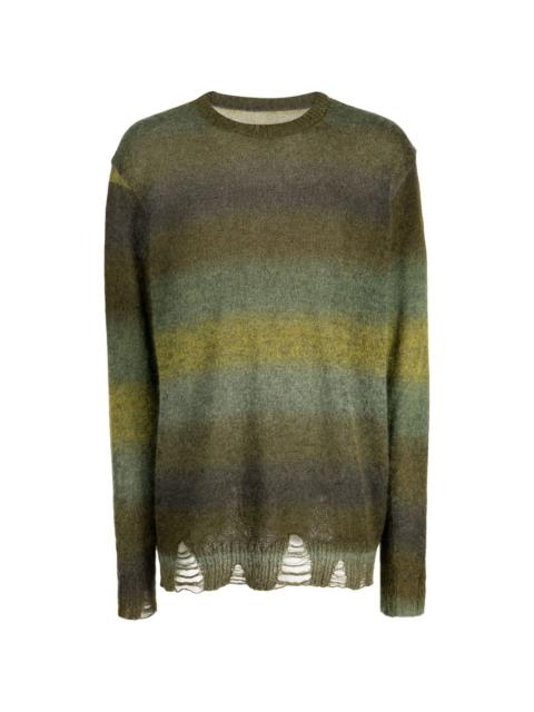 Song for the Mute striped crew-neck jumper
