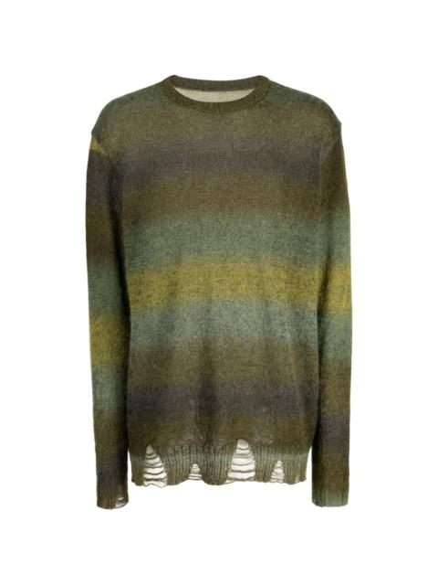 striped crew-neck jumper