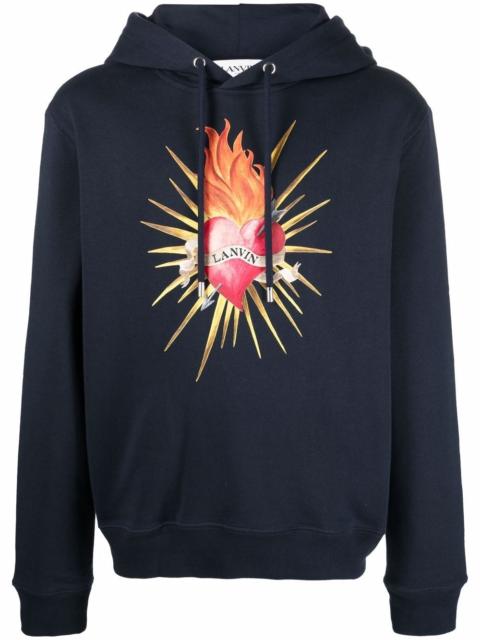 Lanvin cotton heart print hoodie